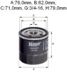 H90W01 HENGST OPEL 85-ig 3/4X16